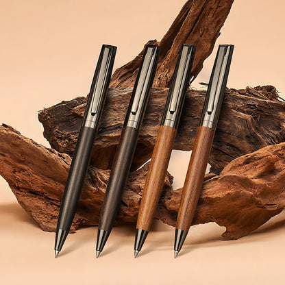 YUN CHUN 1 Set Premium Metal Ballpoint Pen with Wood Barrel for Smooth Writing and High-End Design-Black Ink-Office-With Case Beauty World Shop