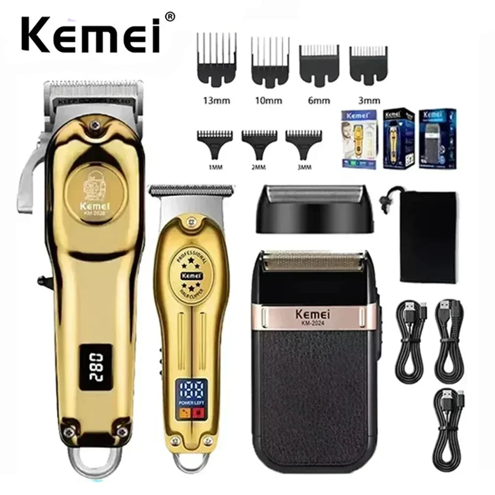 Kemei Hair Clippers KM-2628 KM-678 KM-2024 Professional Electric Beard Clipper Rechargeable Men's Shaver Hair Trimmer Kit Men Beauty Trend Shop