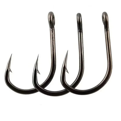 100Pcs/box #3~#12 High Carbon Steel Hooks, Sport Circle Silver Fishing Hooks Beauty World Shop