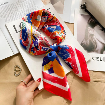 2025 New Fashion Luxury Printed Square Shawl Women 70x70cm Pashmina Silk Scarf Neck Headband Bandana Beauty World Shop