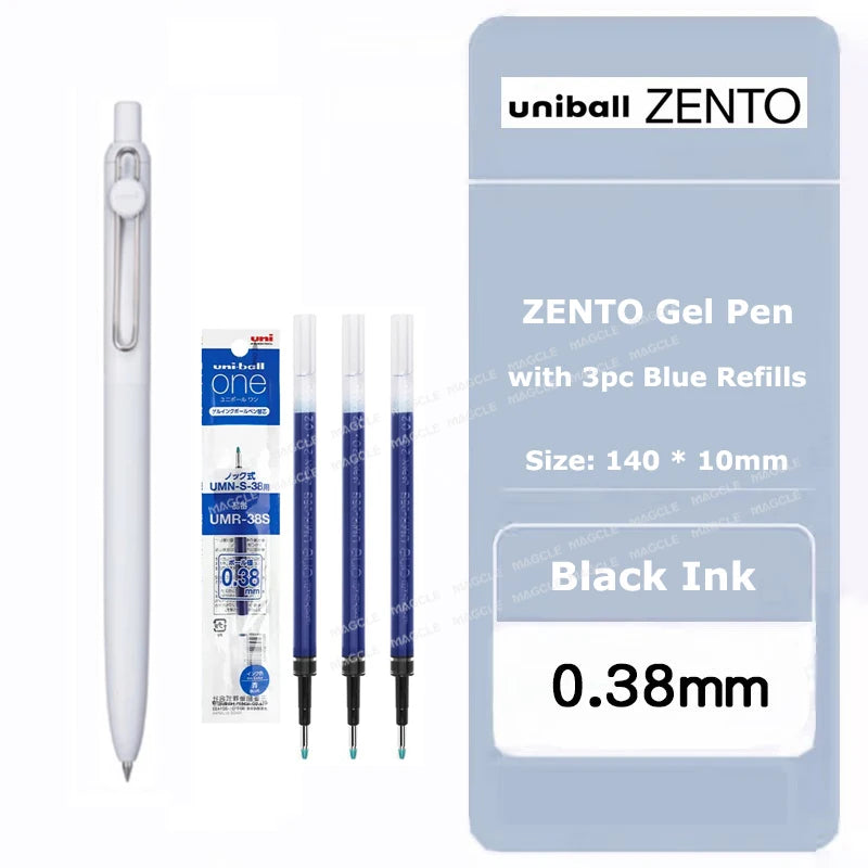 uniball ZENTO Standard 0.38/0.5mm Gel Pens,Water-Based Smooth Writing Roller Ball Pens Fit for a variety of occasions Stationery Beauty World Shop