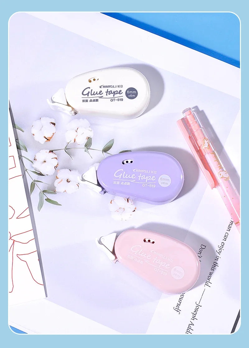 Journamm 6m*6mm Double Sided Adhesive Dots Glue Tape DIY Scrapbooking Collage Photo Album School Stationery Supplies Roller Tape Beauty World Shop