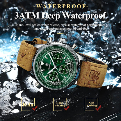 POEDAGAR Luxury Business Men's Watch Waterproof Luminous Date Chronograph Leather Man Clock Fashion Quartz Watches For Men Reloj Beauty World Shop