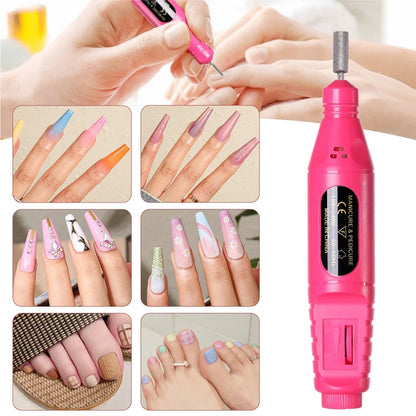 Professional 6-in-1 Electric Nail Drill Set - Nail File Pen for Filing, Polishing & Exfoliating