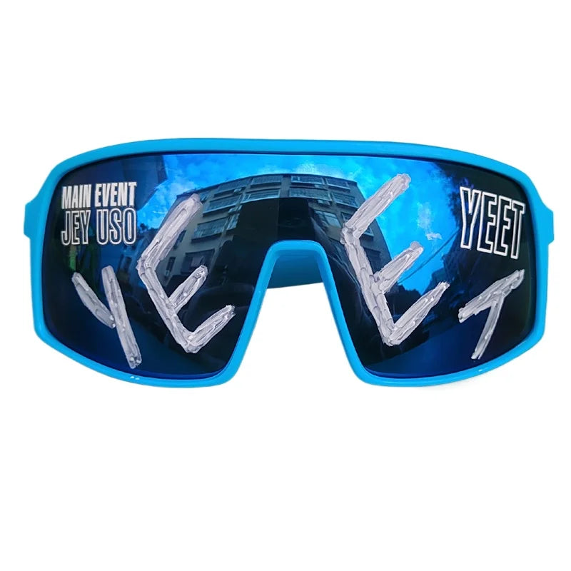 Jey Uso YEET Sunglasses Sports Shades MAIN EVENT Blue Glasses Bloodline USOS RARE Colors Motorcycle Glasses Beauty World Shop