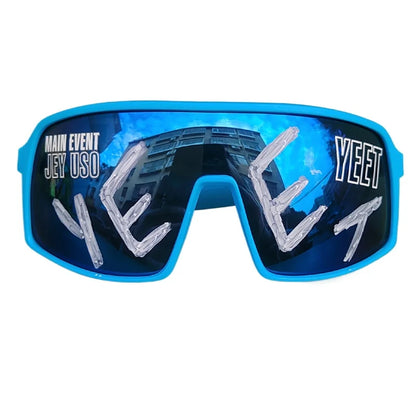 Jey Uso YEET Sunglasses Sports Shades MAIN EVENT Blue Glasses Bloodline USOS RARE Colors Motorcycle Glasses Beauty World Shop