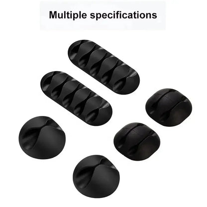 VIKEFON Cable Cord Wire Organizer Silicone USB Cable Winder Management Clips Self Adhesive for Mouse Keyboard Headset For iPhone Beauty World Shop