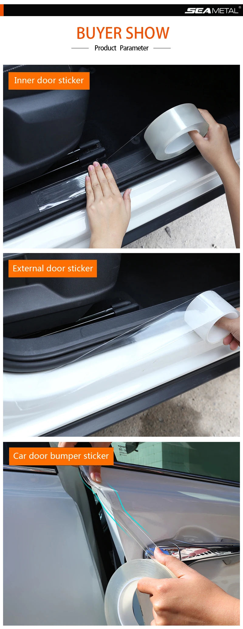 Car Stickers Door Sill Protector Universal Car Door Edge Sticker Anti Scratch Car Bumper Protection Film Car-Styling Accessories Beauty World Shop