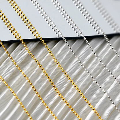 50cm 0.8mm Gold Silver Nail Bead Chain Charm Ellipse Stone Nail Art Decorations Giltter Metal Steel Ball Jewelry Accessory Beauty World Shop