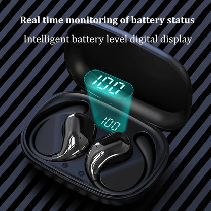 Bluetooth 5.4 Ear Hook Headphones TWS Wireless Earphones HiFi Stereo Waterproof Headsets LED Display Long Standby Touch Earbuds Beauty World Shop