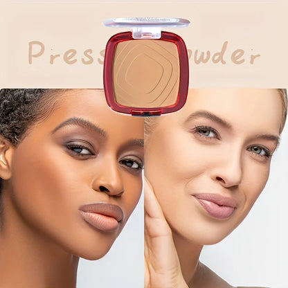 Matte Full Coverage Pressed Powder Foundation With Puff Applicator, 24H Fresh Wear Matte Weightless Finishing Powder Makeup Beauty World Shop