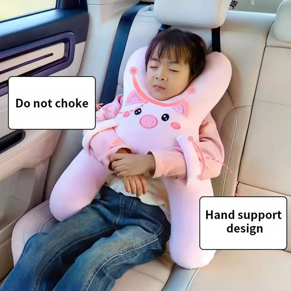 1Set Car Cute Cartoon Pillow Car Mounted Child Sleeping Pillow Car Removable Comfortable Breathable Headrest Lumbar Support Beauty Trend Shop