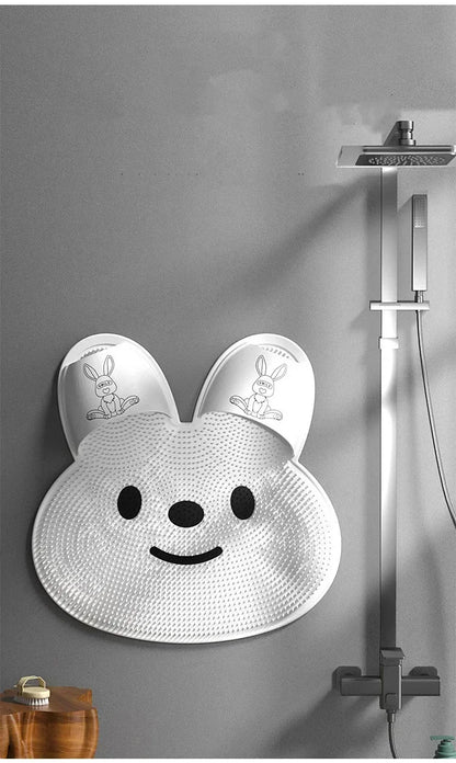 1pc，Rabbit Bathroom Shower Anti Slip Mat, Circular Massage Foot Mat, Back Suction Cup,Foot Scrubber, Back Scrubber Beauty World Shop