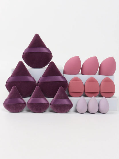 Multi Effect 15 Piece Set 3 Loose Powder Puffs&3 Mini Loose Powder Puffs&3 Medium-Sized Eggs&3 Mini Eggs&3 Air Cushions. Founda Beauty World Shop
