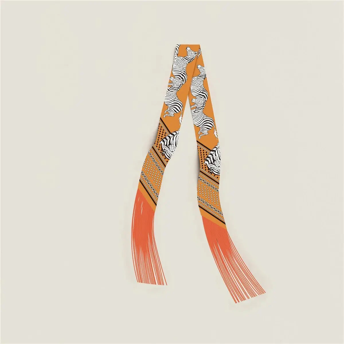 130x5cm Tassel Cashew Print Scarf Women's All-season Twill Silk Decorative Ribbon Multi-purpose Bag Hair Tie Belt Scarf Beauty World Shop