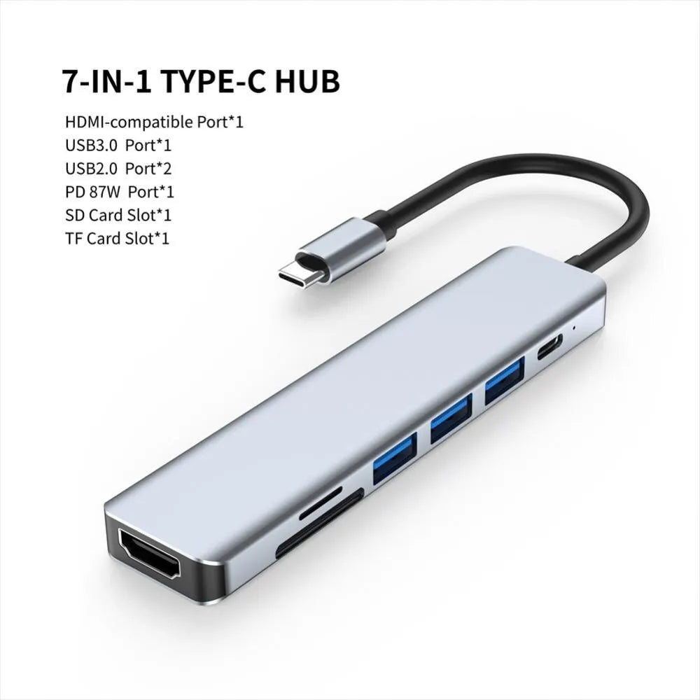 7 In 1 Type C Usb Hub Seven In One Type C 4k 30hz Usb Splitter Supports All Type C Channel Computers To Usb Compatible With Hdmi Beauty World Shop