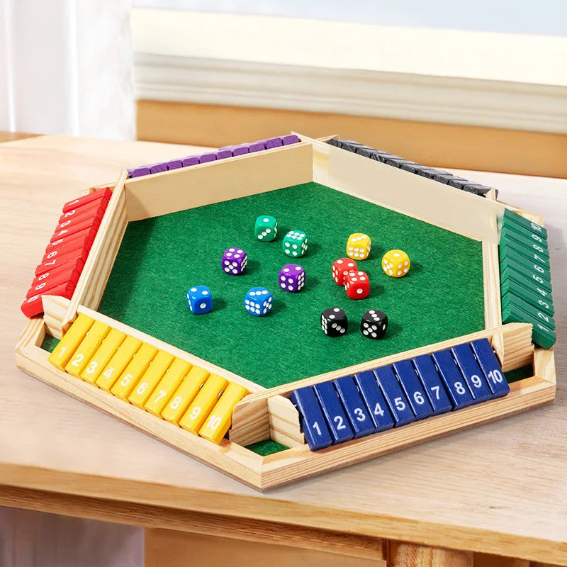 Six Sided Flipping Game, Wooden Number Game, Shut The Box Dice Game - Parent-Child Board Game, Bar Party, Leisure Gambling Game Beauty World Shop