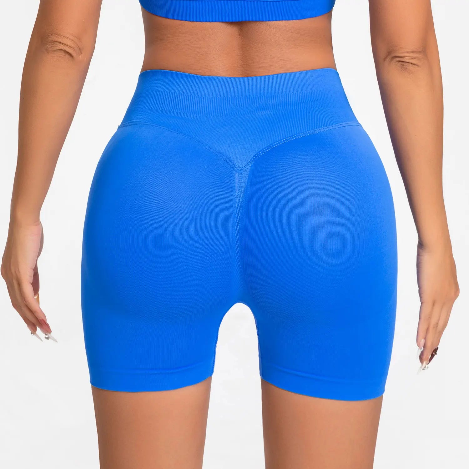 NCLAGEN Impact Shorts 4.5" Women Fitness Sports Biker Shorts Low Ribbed Band Gym Workout Scrunch Butt Yoga Seamless Leggings Beauty World Shop