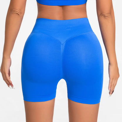 NCLAGEN Impact Shorts 4.5" Women Fitness Sports Biker Shorts Low Ribbed Band Gym Workout Scrunch Butt Yoga Seamless Leggings Beauty World Shop