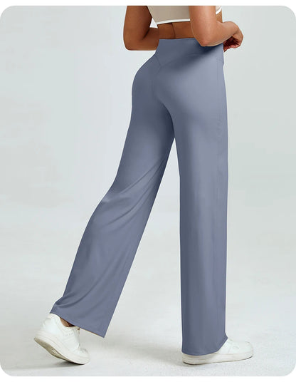 High Waisted Straight Leg Yoga Pants for Women, Naked Feeling Butt Lifting Loose Fit Workout Trousers, Slimming Gym Pants Beauty World Shop