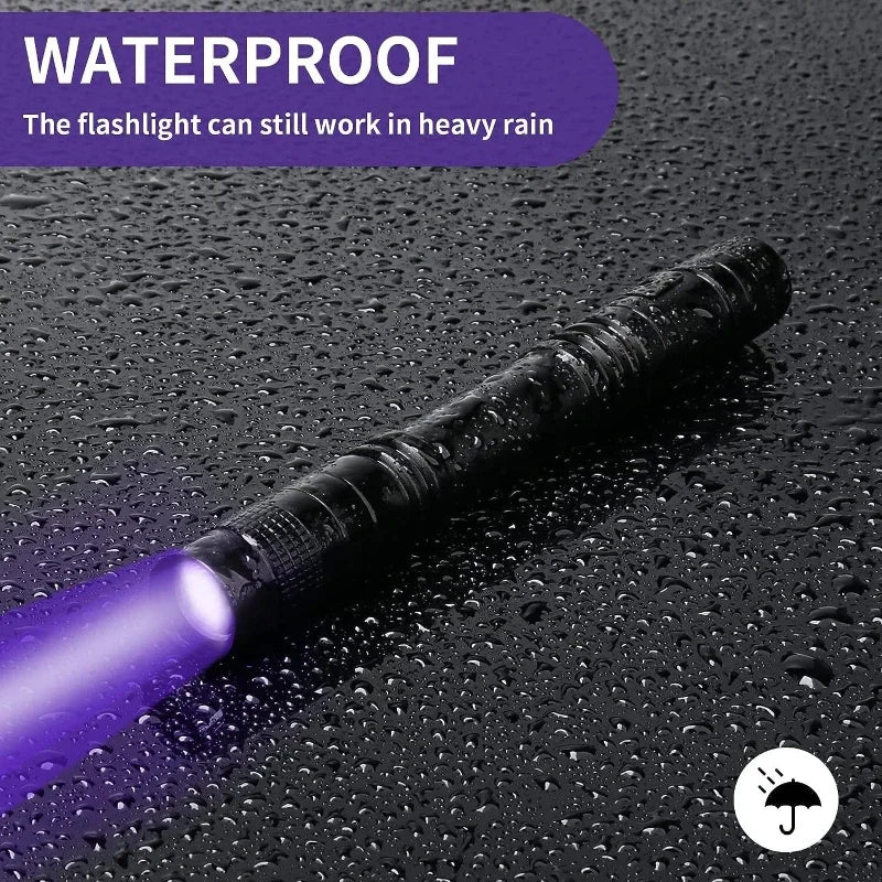 UV Flashlight 395nm Ultraviolet Torch With Pen Clip Portable AAA Batteries Used Violet Light Pet Urine Scorpion Detector UV Lamp Beauty World Shop