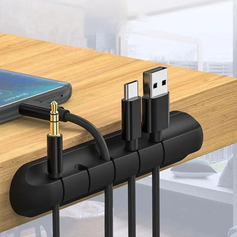 5/7-hole Data Cable Organizer, Desktop Charging Cable Storage Protector, Mouse Cable, Headphone Winding Device, Fixing Clipp Beauty World Shop