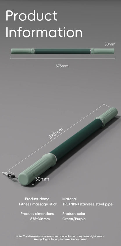 Massage Stick Portable Roller, Handheld, Deep Tissue Foam Roller, Body Massage and Myofascial Release Tool for Legs, Neck, Calve Beauty World Shop