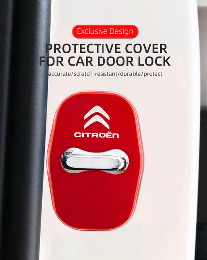 Metal Car Door Lock Cover for Citroen C4 C3-XR C5 Aircross C6 C-quatre Picasso C-Elysee C4L C3L Emblem Stickers Badge Beauty World Shop