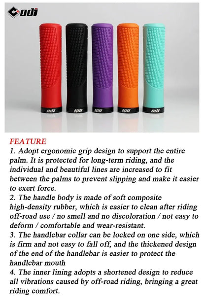 ODI Bicycle Handlebar Grip Lock On Mountain Bike Grip Soft Rubber MTB Cuffs 22.2mm Bicycle Handle Cover Non-slip Bike Handle Beauty World Shop