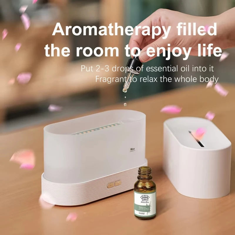 Vissko Aroma Flame Diffuser 180ML Air Humidifier Ultrasonic Aromatherapy Cool Mist Maker Essential Oil Lamp Difusers For Home Beauty World Shop