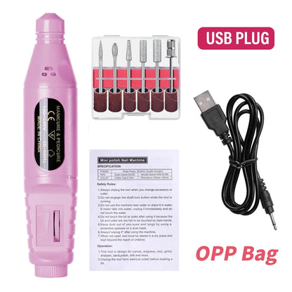 Professional 6-in-1 Electric Nail Drill Set - Nail File Pen for Filing, Polishing & Exfoliating