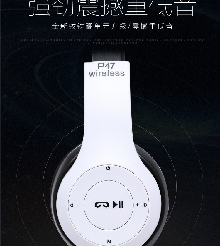 Stereo P47 Headset 5.0 Bluetooth Headset Folding Series Wireless Sports Game Headset for iPhone XiaoMi Beauty World Shop