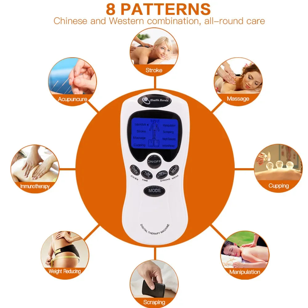 Tens Unit Electrode Acupuncture Electric Digital Therapy Massageador Machine Pulse Body Slimming Massager Apparatus Health Care Beauty World Shop