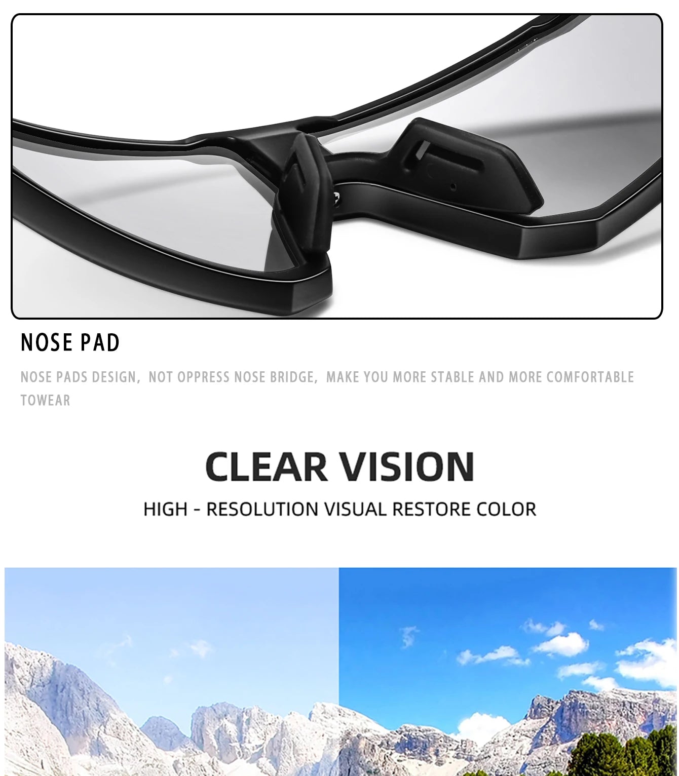 Fashion Brand Men Women Bicycle Photochromic Eyewear MTB Bike Fishing Running Cycling Sports Sunlasses Comfortable Goggles Beauty World Shop