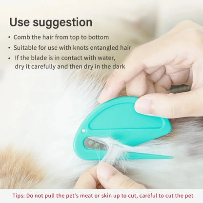 Multicolor Pet Knot Cutter Hair Remover Stainless Steel Painless Safe Grooming Brush for Dogs Cats Effective Shedding Comb Tool Beauty World Shop