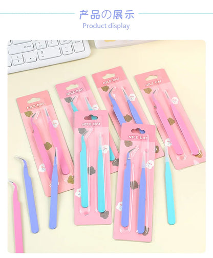 2pcs Tweezers Creative Macaroon Color Clip for DIY Decroative Journal Diary Scrapbook Sticker Tool Back To School Student Supply Beauty World Shop