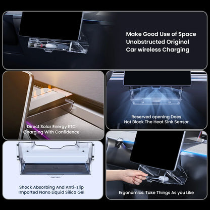 YZ For New Tesla Highland Model 3 Y Juniper Tray Magnetic Under Screen Fold Storage Box ETC Screen Storage Box Accessories Beauty World Shop