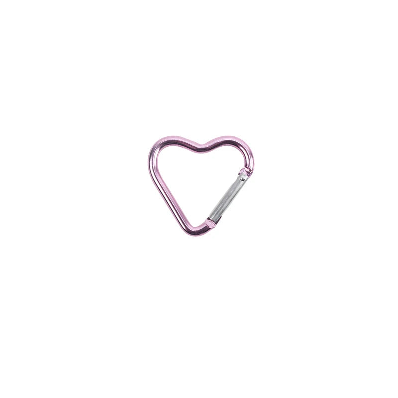 1 Pcs Heart-shaped Aluminum Carabiner Key Chain Clip Outdoor Keyring Hook Water Bottle Hanging Buckle Travel Kit Accessories Beauty World Shop