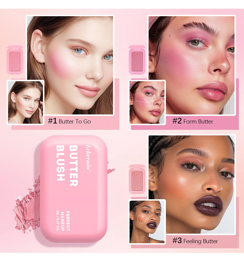 Professional Makeup Powder Blush 12HR Wear Vegan Formula Blusher Makeup Blush in Bar Cosmetics Palette Powder Pink Cream Face Beauty World Shop