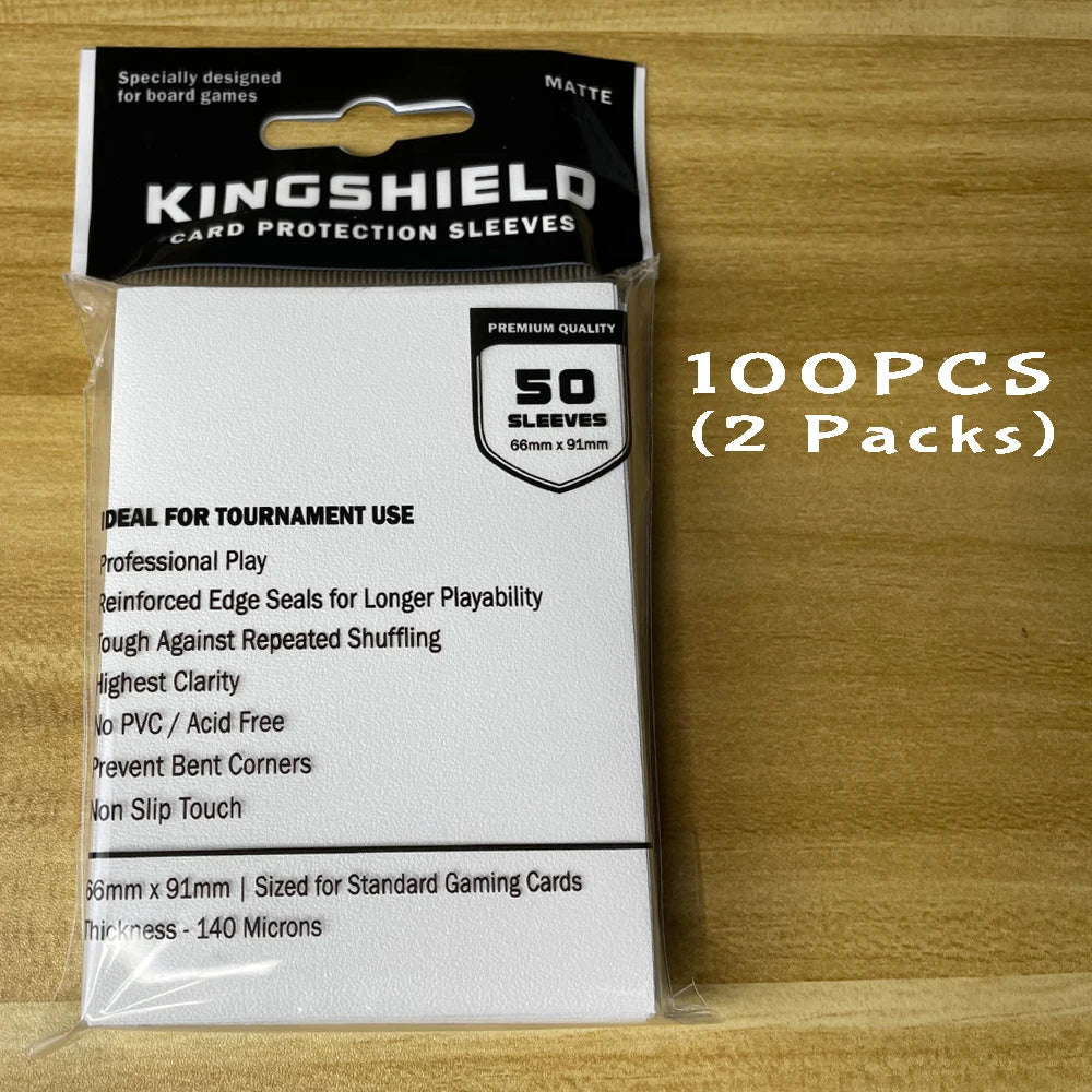 100PCS Matte Colorful Standard Size Card Sleeves TCG Trading Cards Protector Tarot Shield Board Games Cover PKM 66x91mm Beauty World Shop