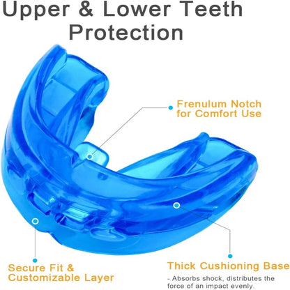 Comfortable Double Braces Athletic Mouthguard Superior No-Boil Design for Maximum Protection of Upper And Lower Teeth Beauty World Shop