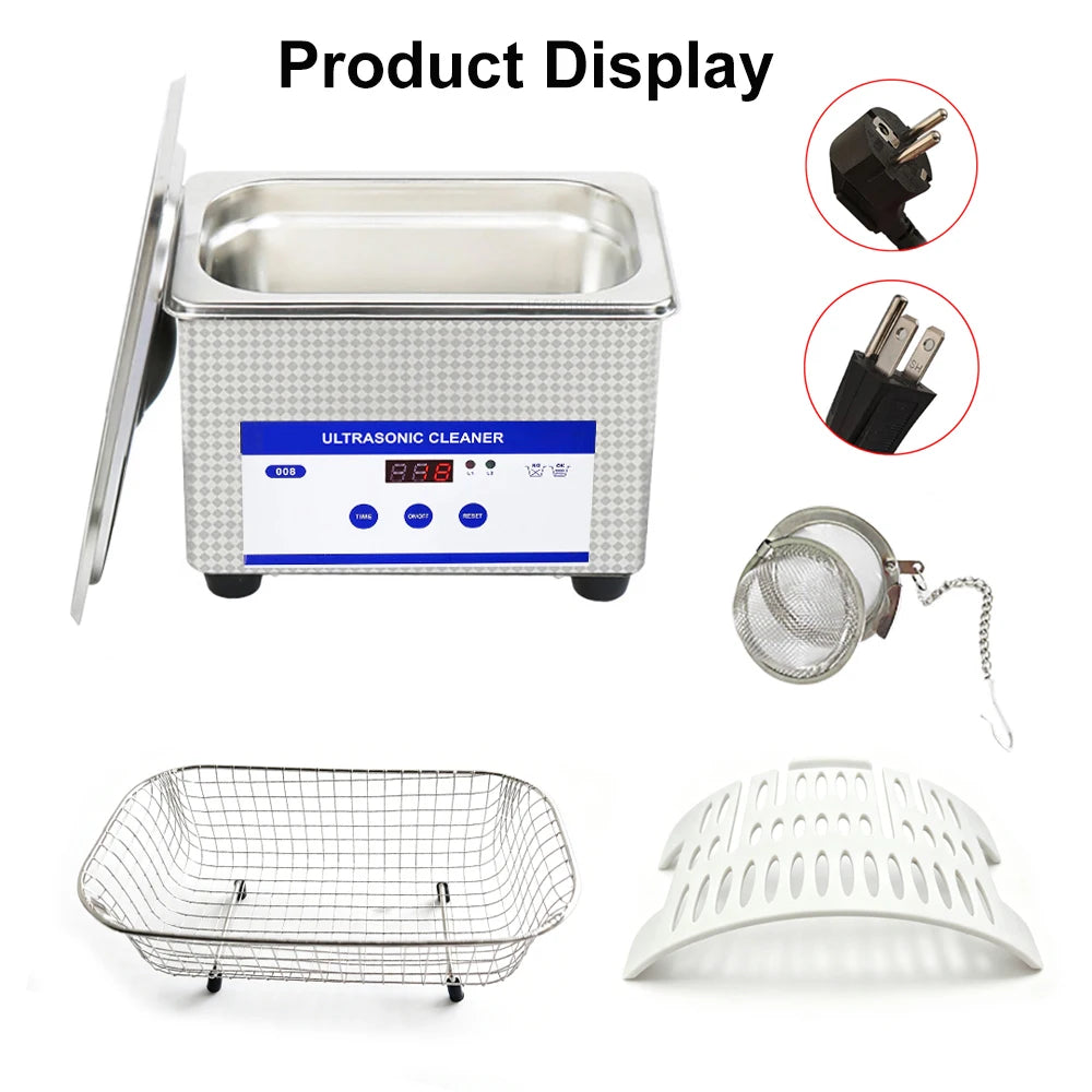 Ultrasonic Cleaner Ultrasound Glasses Jewelry Cleaner 40KHZ High Frequency Ultrasonic Washing Bath for Glasses Jewelry Cleaning Beauty World Shop