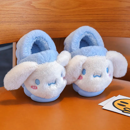 Kawaii Pikachu Figure Cotton Slippers Cover Heel Anime Peripheral Cute Cartoon Flat Autumn/Winter Plush Slippers Christmas Gifts Beauty World Shop
