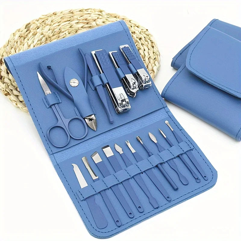 16pcs Professional Nail Clippers and Cuticle Nippers Set with Travel Case Manicure Set Pedicure Sets Nail Clippers Beauty World Shop