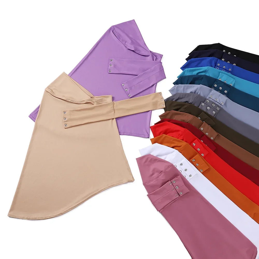 New Instant Jersey Hijab Undercap Hijabs for Woman Muslim Women Hijab Cap Full Cover Snap Fastener Head Wraps Scarf Islam Turban Beauty World Shop