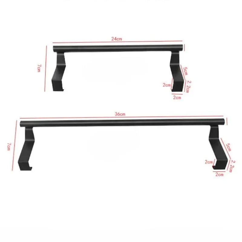 Towel Rod Steel Metal Wire Over Cabinet Towel Rack Storage Organizer Bathroom Door Hanging Towel Rack Punch-free Rag Hanger Beauty World Shop