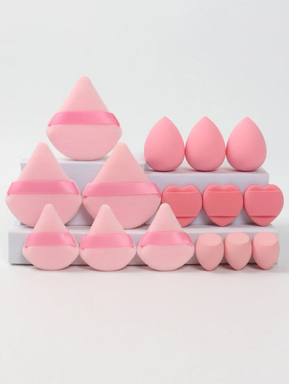 Multi Effect 15 Piece Set 3 Loose Powder Puffs&3 Mini Loose Powder Puffs&3 Medium-Sized Eggs&3 Mini Eggs&3 Air Cushions. Founda Beauty World Shop