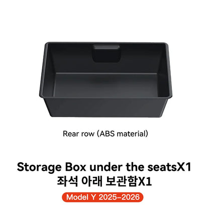 YZ For Tesla Model Y Juniper 2026 Underseat Storage Box Seats Drawer TPE Hidden Storage Tray Push Pull Car Organizer Accessories Beauty World Shop