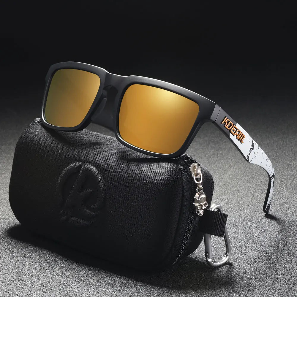 KDEAM Men's Polarized Sunglasses Square Casual Outdoors Sun Glasses Women Unisex Sunglass For Couple With Zipper Case Beauty World Shop