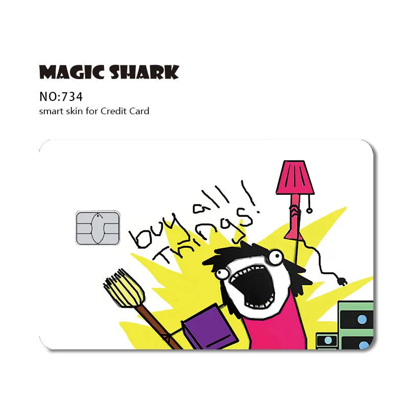 2025 New Mcloving Meme Cartoon Spider Anime Red Eyes Black Dragon PVC Sticker Film Skin for Debit Bank Credit Card Beauty World Shop